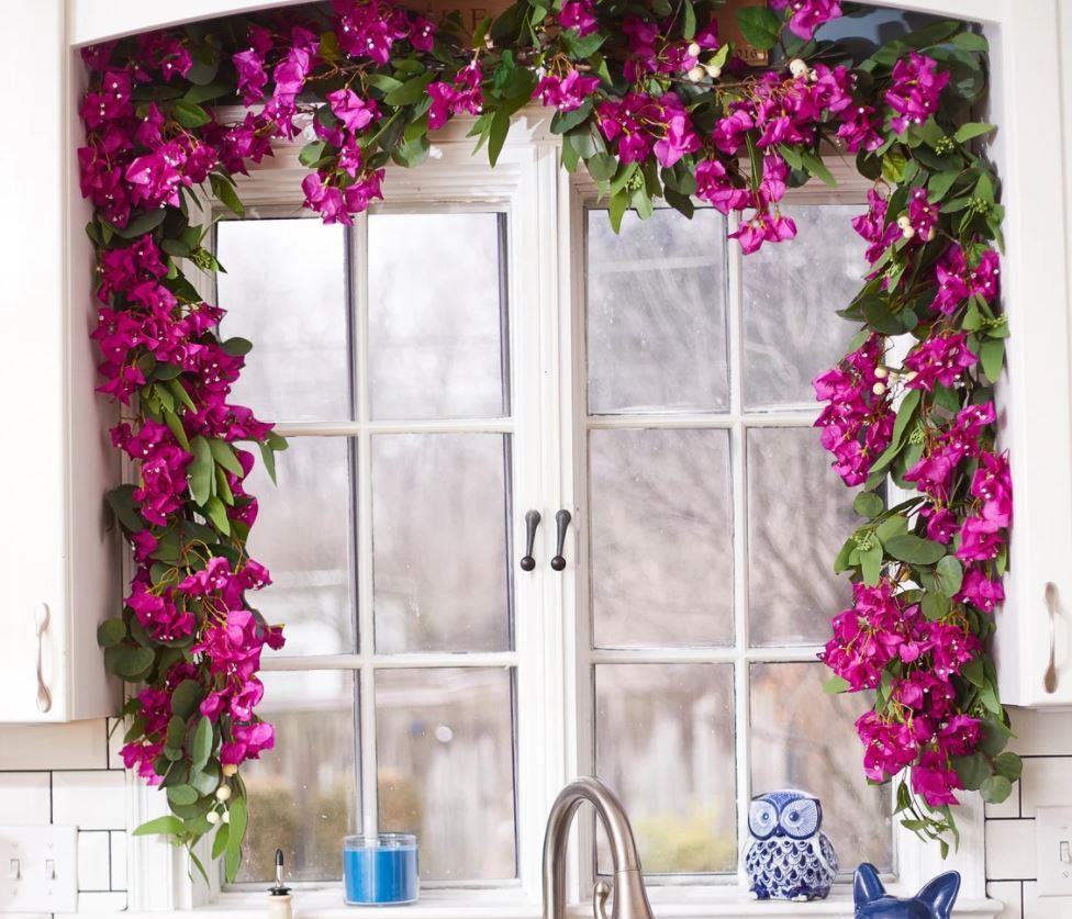 Yapay Çiçek Dev Begonvil Çiçeği Fuşya 9 Dallı 70cm Sarkan Çiçek