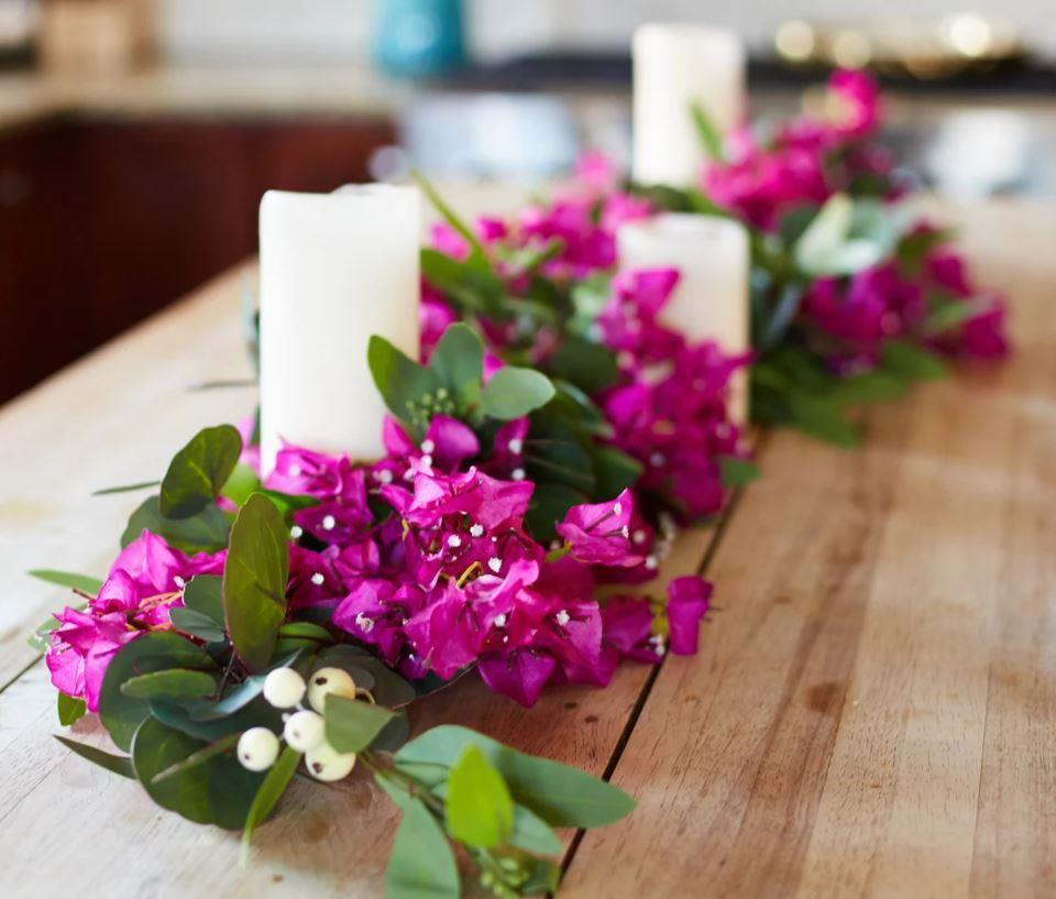 Yapay Çiçek Dev Begonvil Çiçeği Fuşya 9 Dallı 70cm Sarkan Çiçek