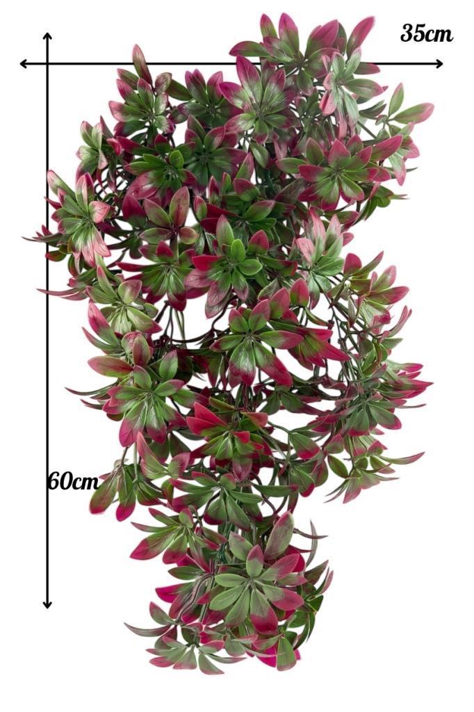 Yapay Çiçek Dev Sarkan Defne Buketi BORDO Dekoratif Sarkan Çiçek Güneşe Dayanıklı Uv Katkılı 60*35 