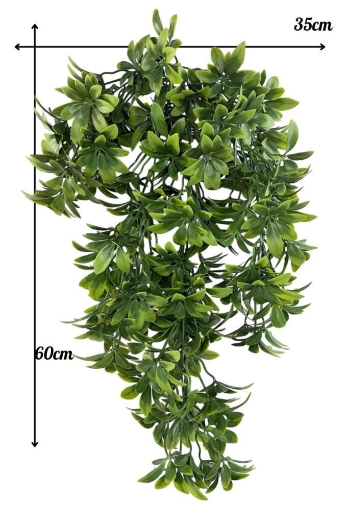 Yapay Çiçek Dev Sarkan Defne Buketi YEŞİL Dekoratif Sarkan Çiçek Güneşe Dayanıklı Uv Katkılı 60*35