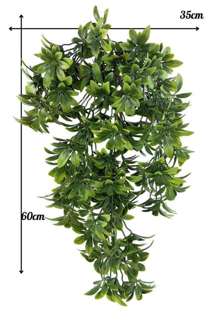 Yapay Çiçek Dev Sarkan Defne Buketi YEŞİL Dekoratif Sarkan Çiçek Güneşe Dayanıklı Uv Katkılı 60*35