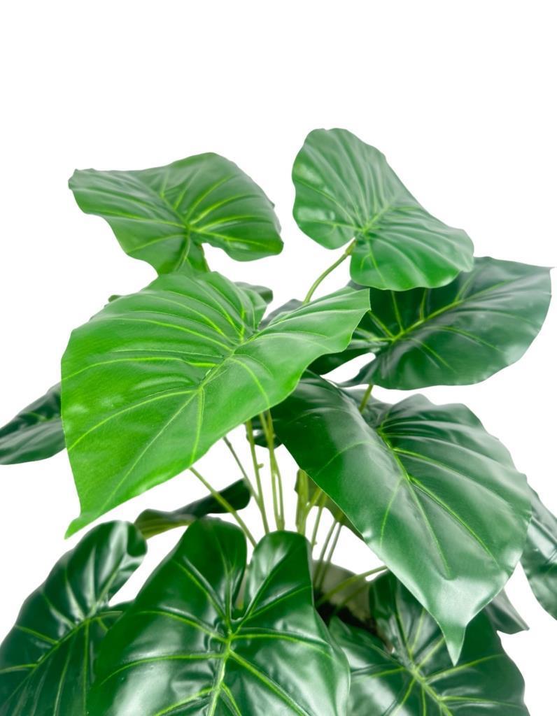 Yapay Çiçek Difenbahya Yeşil Salon Çiçeği 50cm Beyaz Saksılı Yapay Bitki 