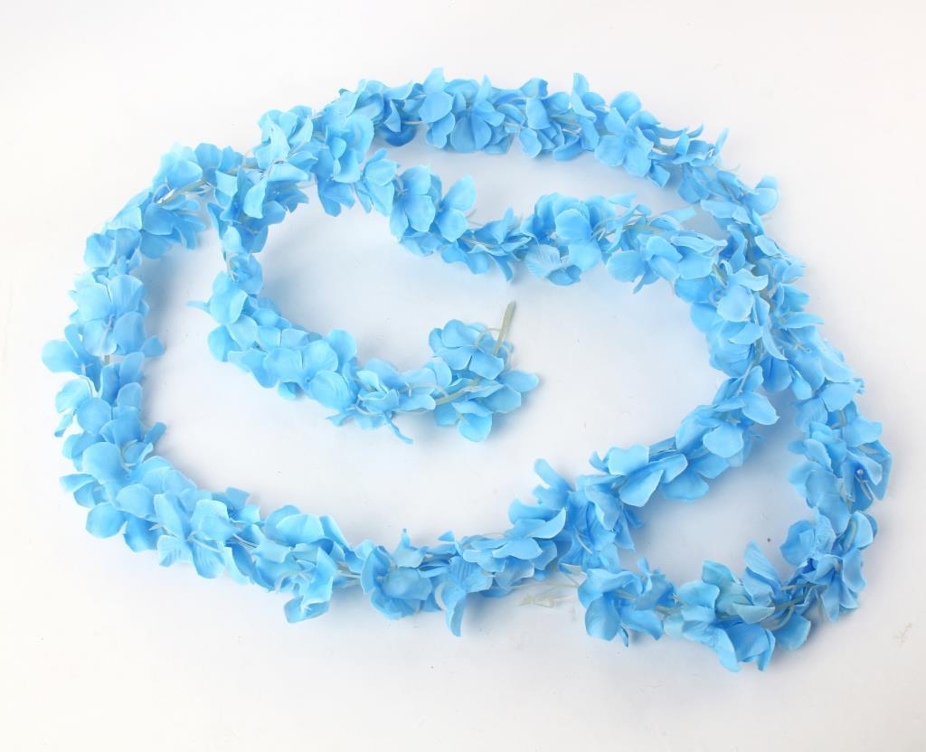 Yapay Çiçek Dolanan Sarkan Ortanca Çiçekli 100 cm MAVİ