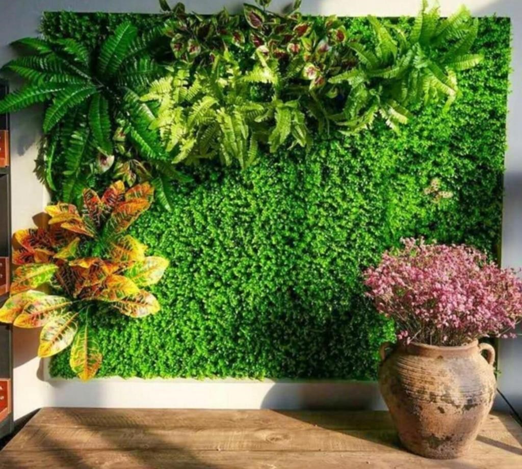 Yapay Çiçek Duvar Kaplama 1M2 100*100CM Panel Şimşir Dik Duvar Uygulama