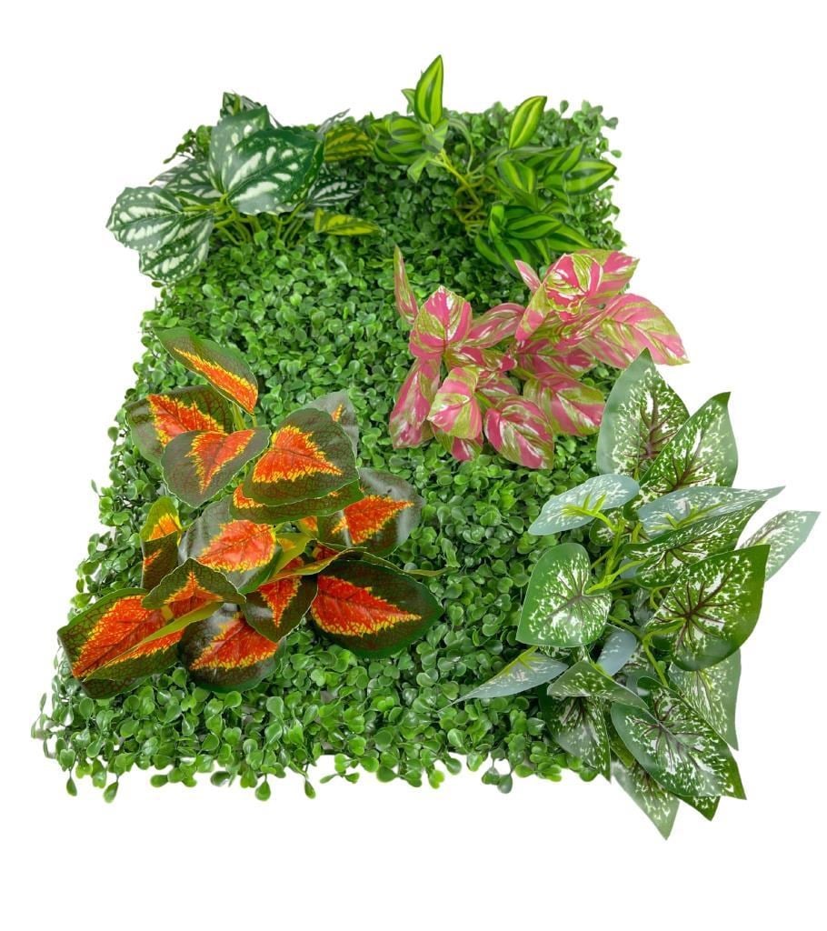 Yapay Çiçek Duvar Kaplama Panel Şimşir 40*60 5Demet Yeşil Bitki Dik Duvar Uygulama Çiçeği