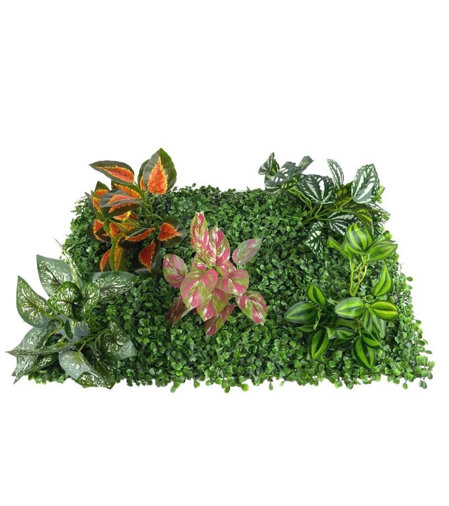 Yapay Çiçek Duvar Kaplama Panel Şimşir 40*60 5Demet Yeşil Bitki Dik Duvar Uygulama Çiçeği