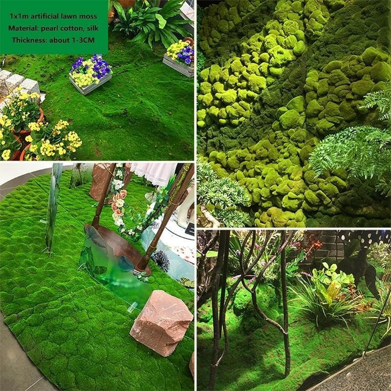 Yapay Çiçek Duvar Kaplama Yosun Paneli 1M2 100*100CM Moss Dik Duvar Uygulama