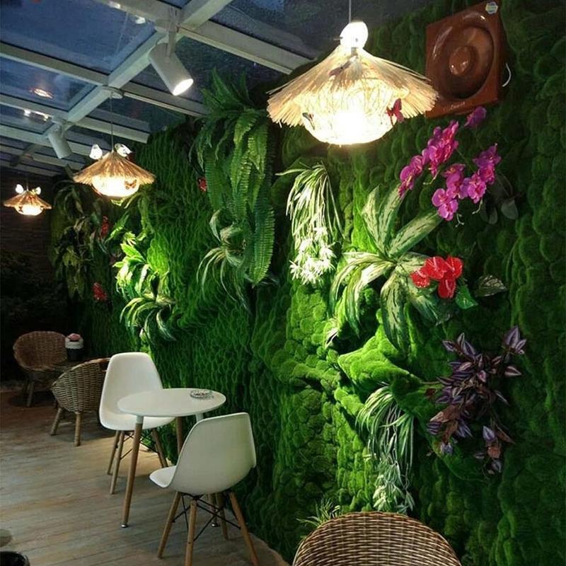 Yapay Çiçek Duvar Kaplama Yosun Paneli 1M2 100*100CM Moss Dik Duvar Uygulama