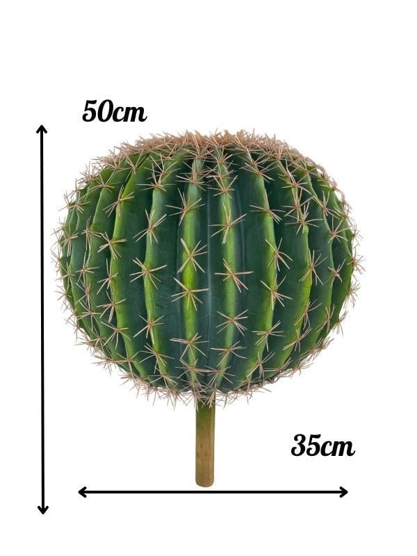 Yapay Çiçek Echinocactus Grusonii Altın Fıçı Kaktüs  35*35cm Cactüs  sk4011