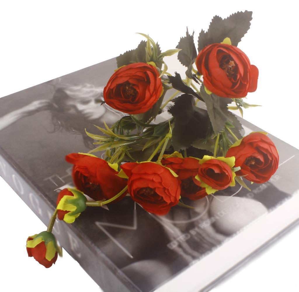 Yapay Çiçek Erengül Yapay Gül Demeti 6 Çiçekli KIRMIZI