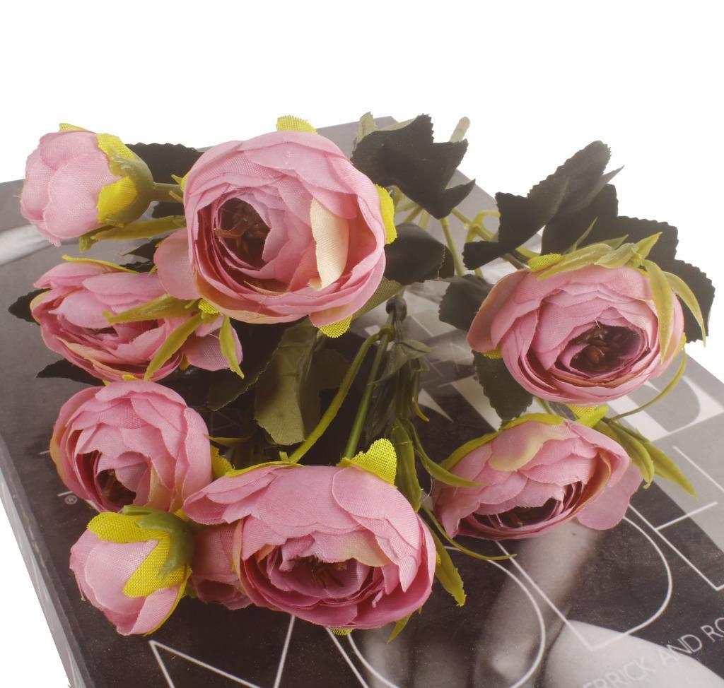 Yapay Çiçek Erengül Yapay Gül Demeti 6 Çiçekli PEMBE