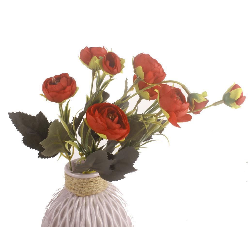 Yapay Çiçek Erengül Yapay Gül Demeti 6 Çiçekli KIRMIZI