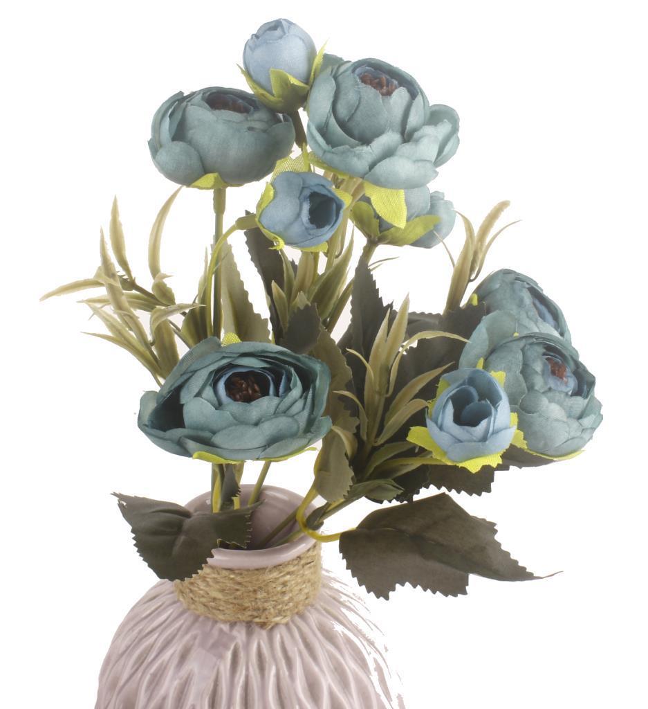 Yapay Çiçek Erengül Yapay Gül Demeti 6 Çiçekli TURKUAZ