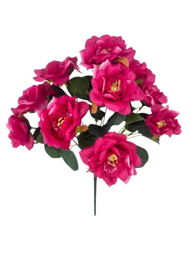 Yapay Çiçek Fuşya 10lu Gül Demeti 40*30cm