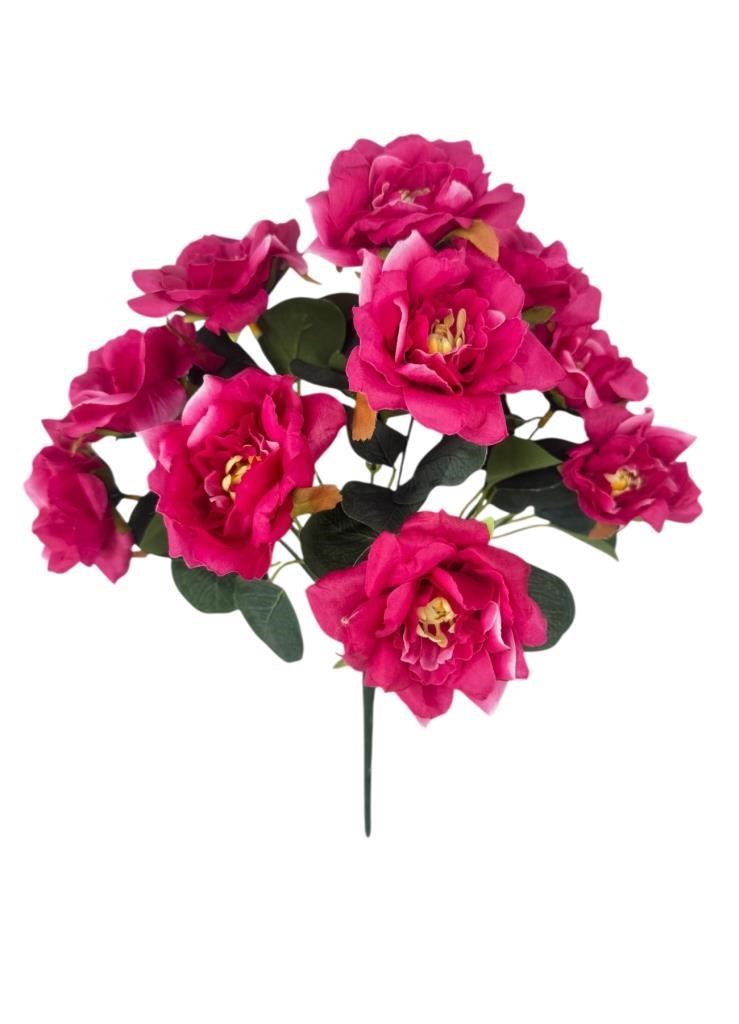 Yapay Çiçek Fuşya 10lu Gül Demeti 40*30cm