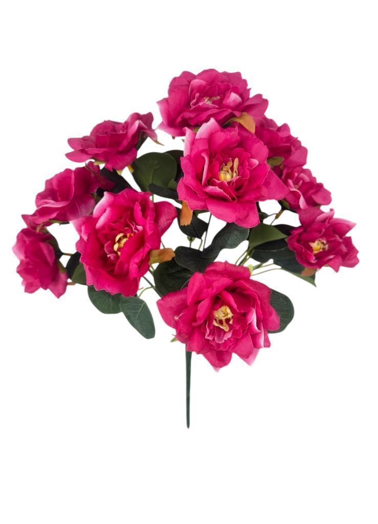 Yapay Çiçek Fuşya 10lu Gül Demeti 40*30cm
