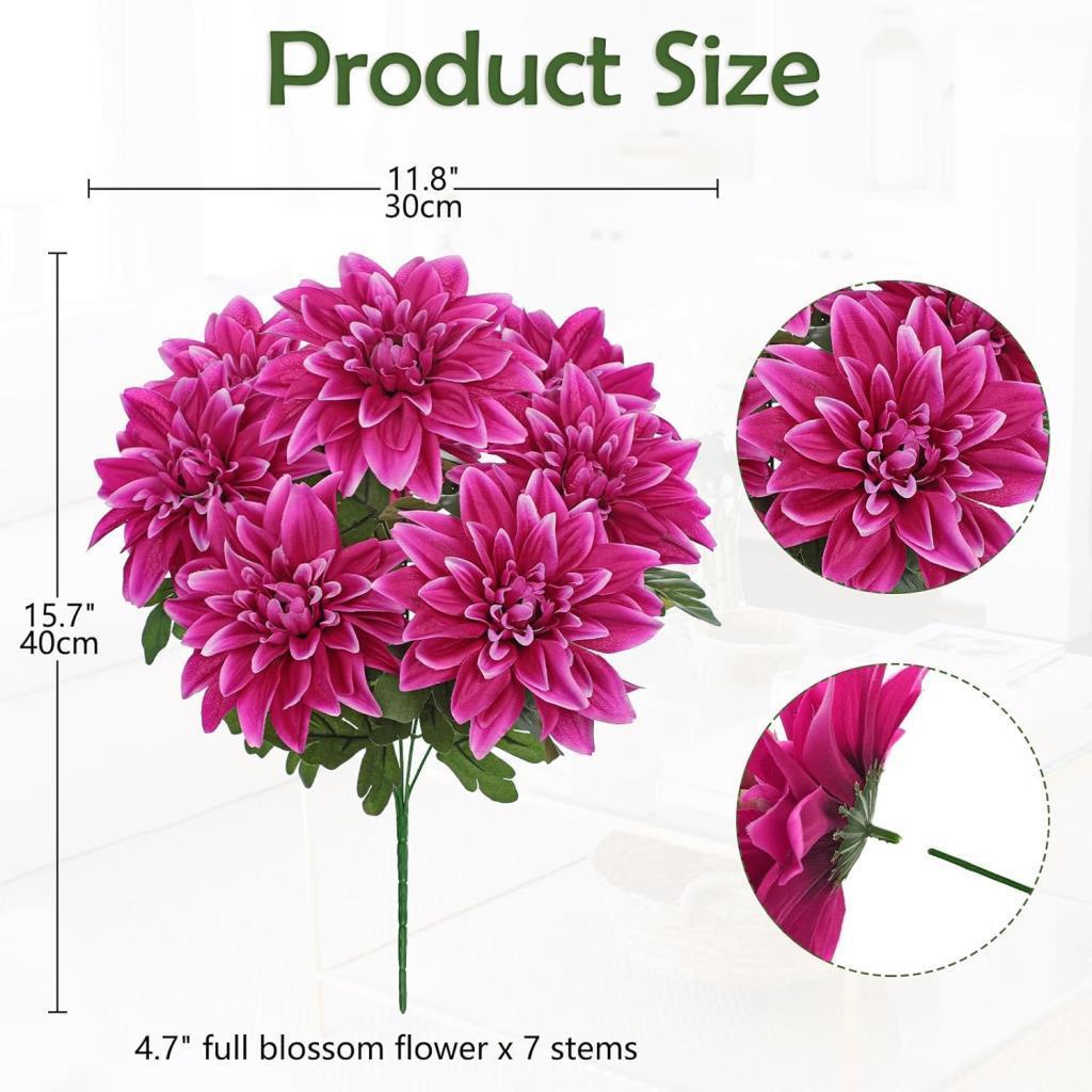 Yapay Çiçek Fuşya 7li Yıldız Çiçeği Demeti 40*30cm