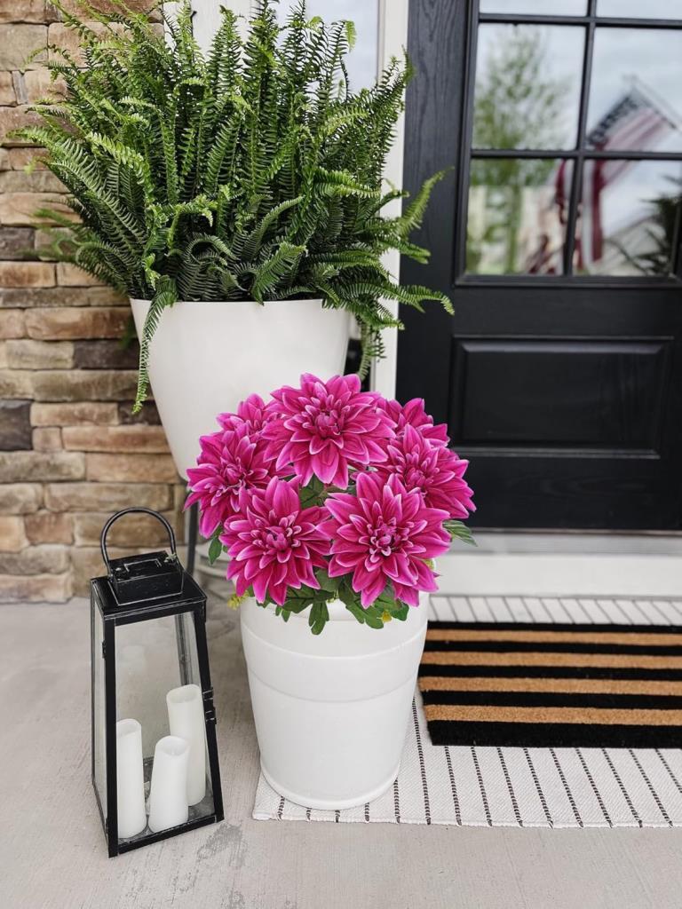 Yapay Çiçek Fuşya 7li Yıldız Çiçeği Demeti 40*30cm