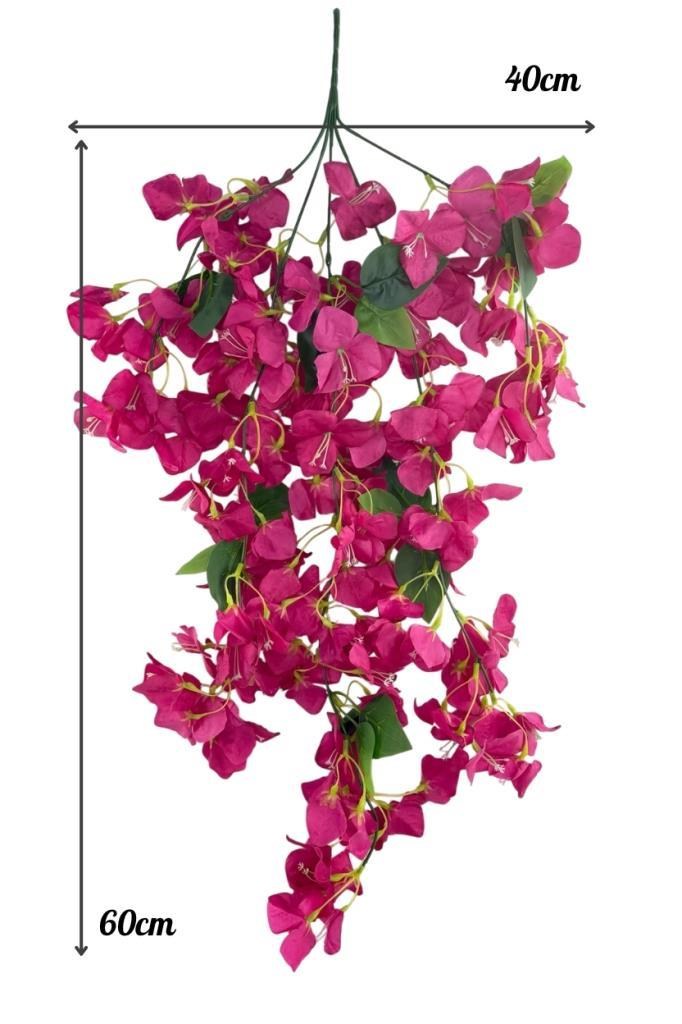 Yapay Çiçek Fuşya Begonvil Çiçeği 5 Dallı 60cm Sarkan Çiçek bg605