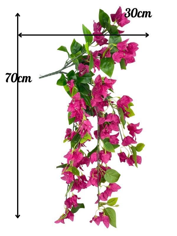 Yapay Çiçek Fuşya Begonvil Çiçeği 8Dallı 70cm Sarkan Çiçek