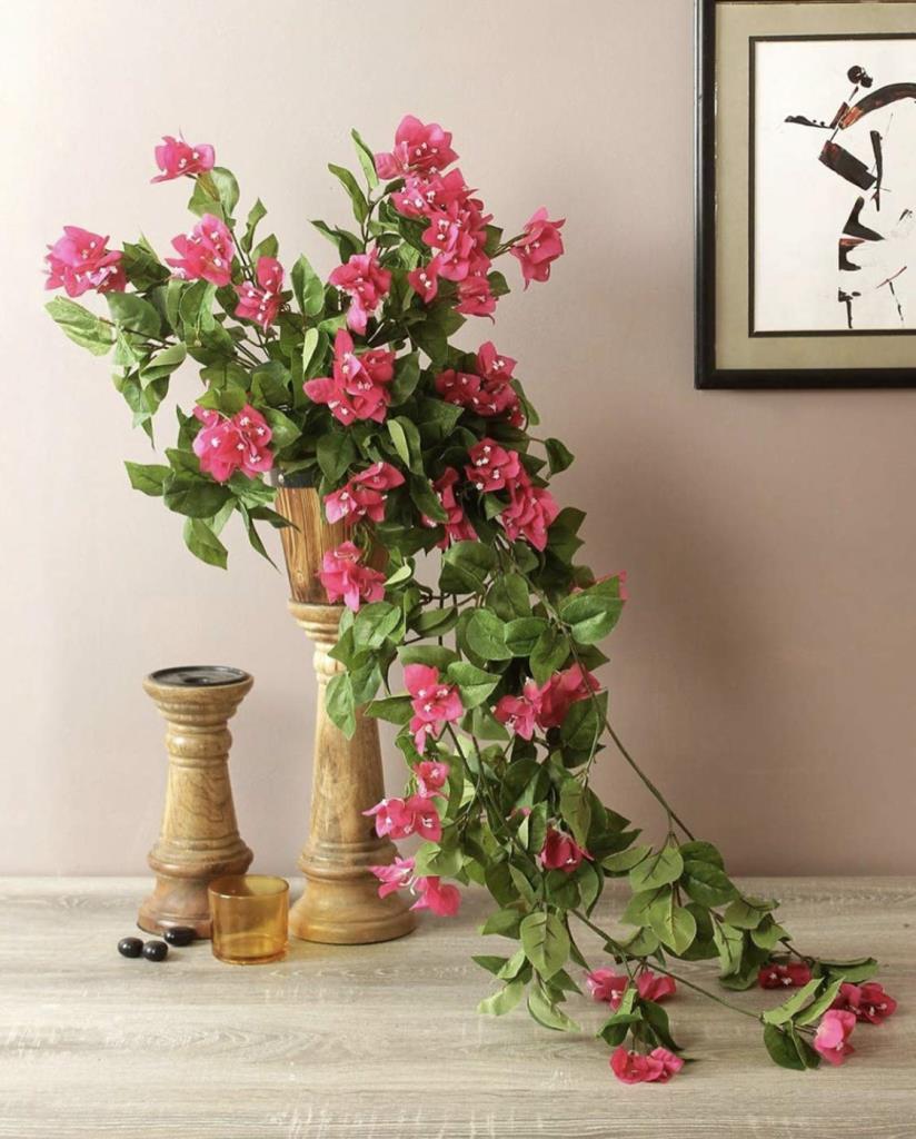 Yapay Çiçek Fuşya Begonvil Çiçeği 8Dallı 70cm Sarkan Çiçek