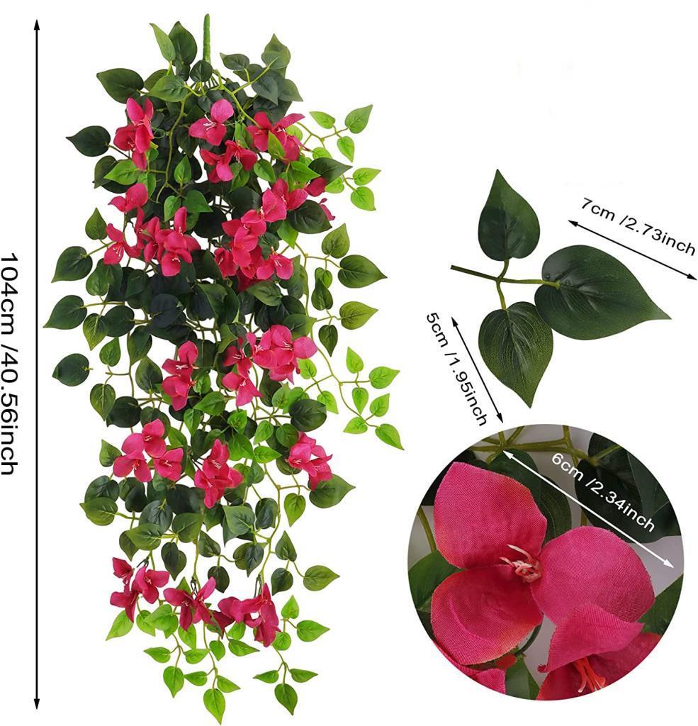 Yapay Çiçek Fuşya Begonvil Çiçeği 9 Dallı 100cm Sarkan Çiçek