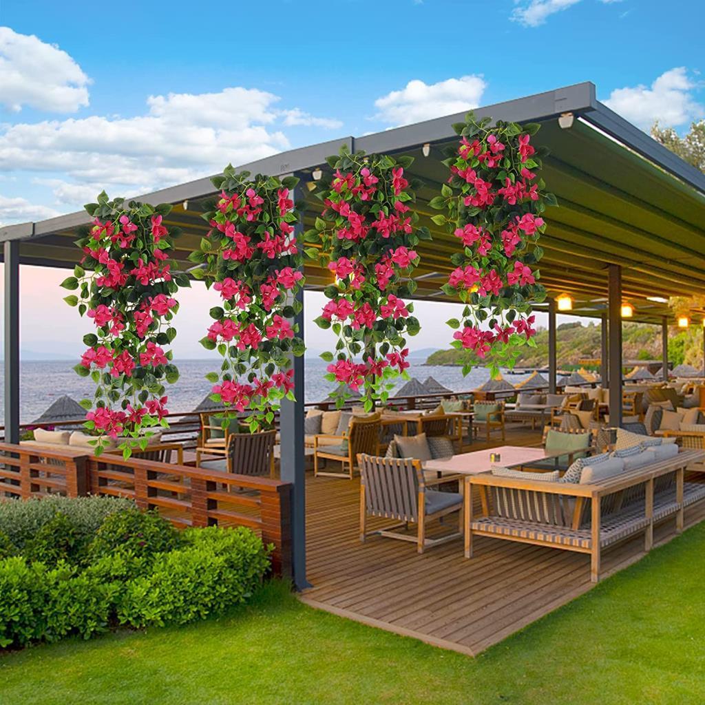 Yapay Çiçek Fuşya Begonvil Çiçeği 9 Dallı 100cm Sarkan Çiçek