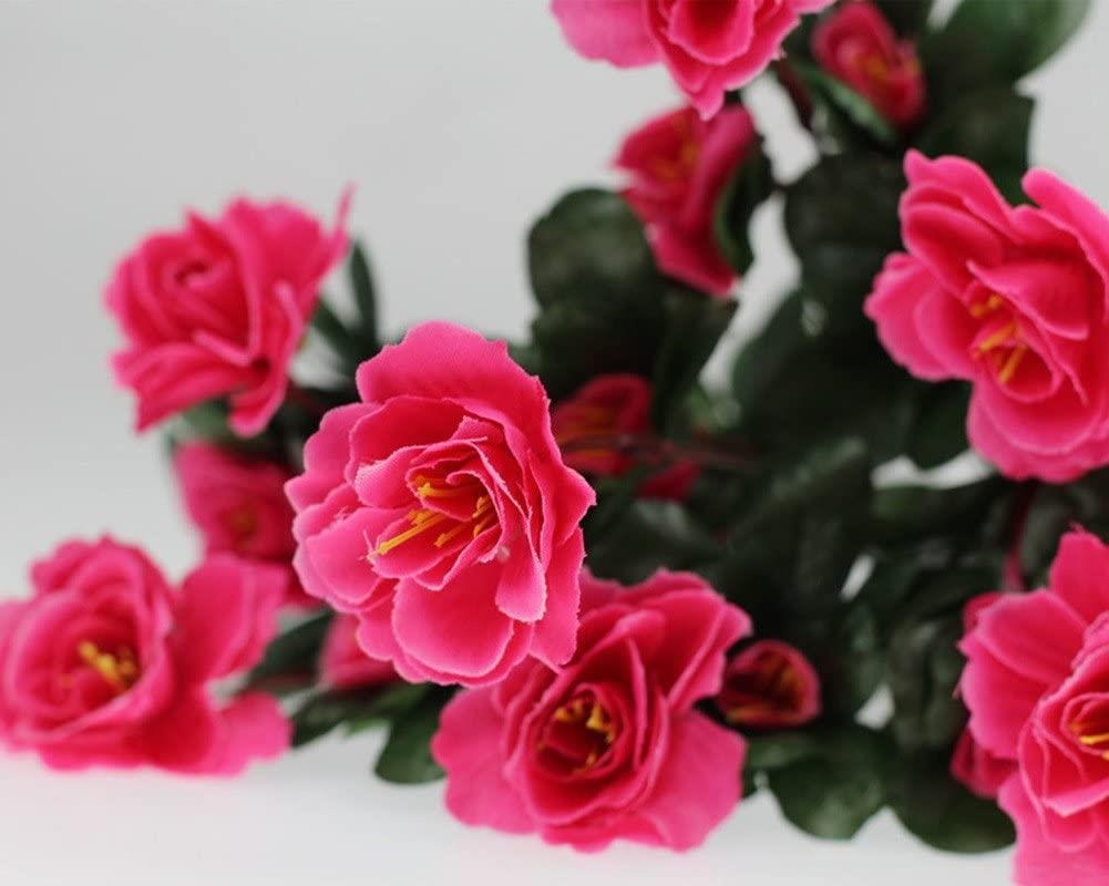 Yapay Çiçek Fuşya Pembe  Açelya Demeti 7 Dallı 33*20cm