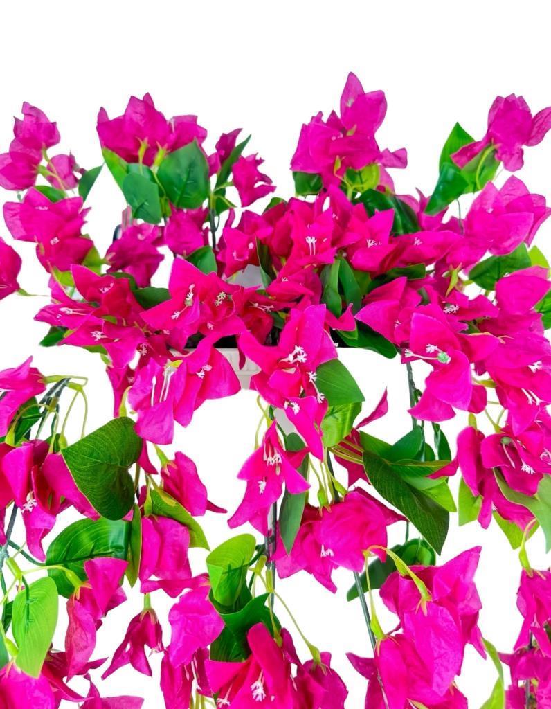 Yapay Çiçek Fuşya Pembe Begonvil Küpeşte Askılı Saksıda Balkon Çiçeği Çiçek Sepeti