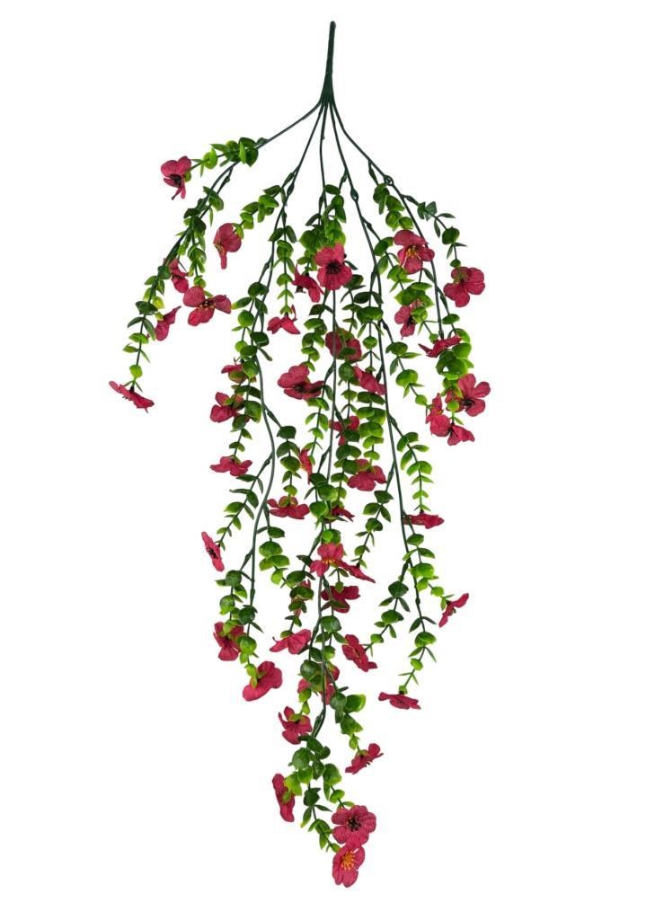 Yapay Çiçek Fuşya Sarkan Mineli Okaliptus Şimşir Yapay Sarmaşık 5dal 60cm