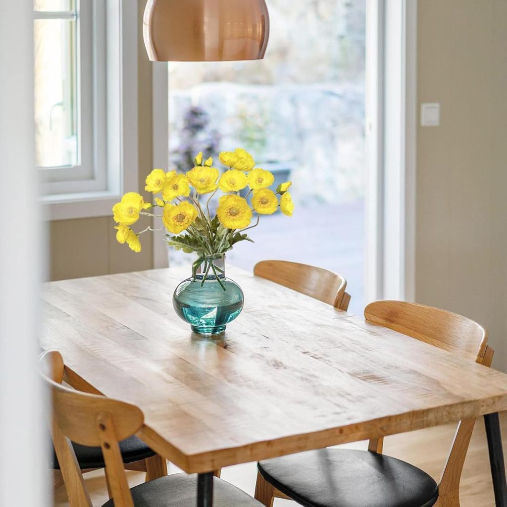 Yapay Çiçek Gelincik Çiçeği Sarı Renk 3 Çiçek 1 Tomurcuk 59Cm