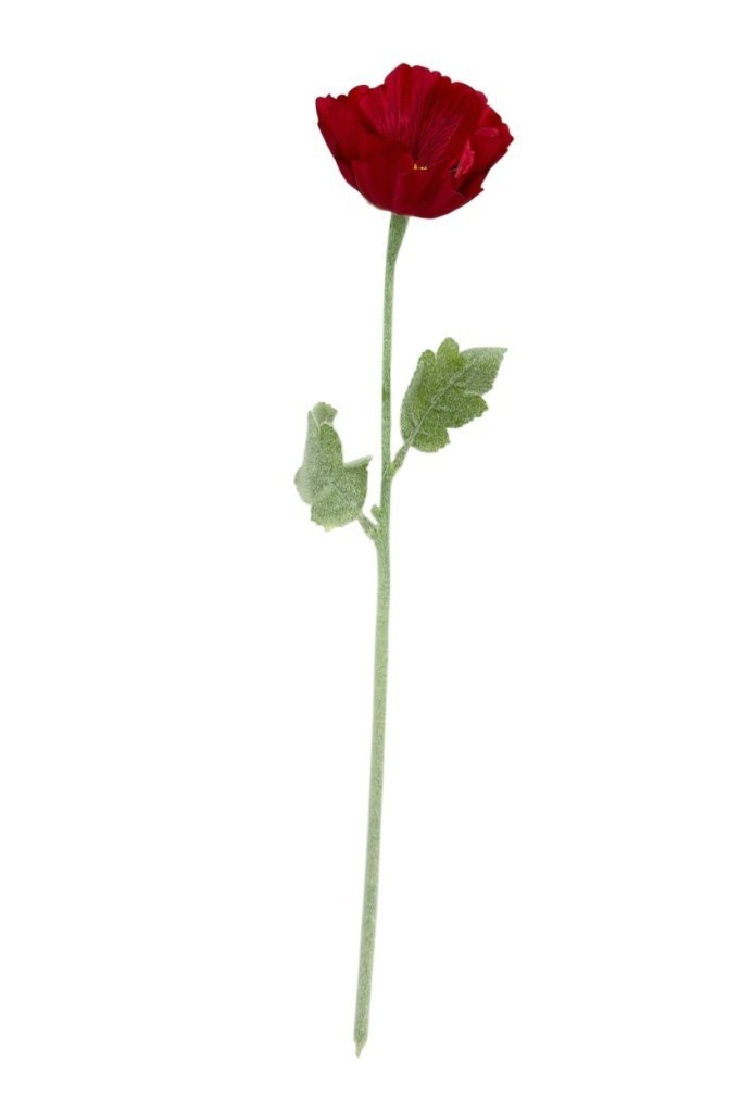 Yapay Çiçek Gelincik Çiçeği Tek Dal Kırmızı Renk 45Cm