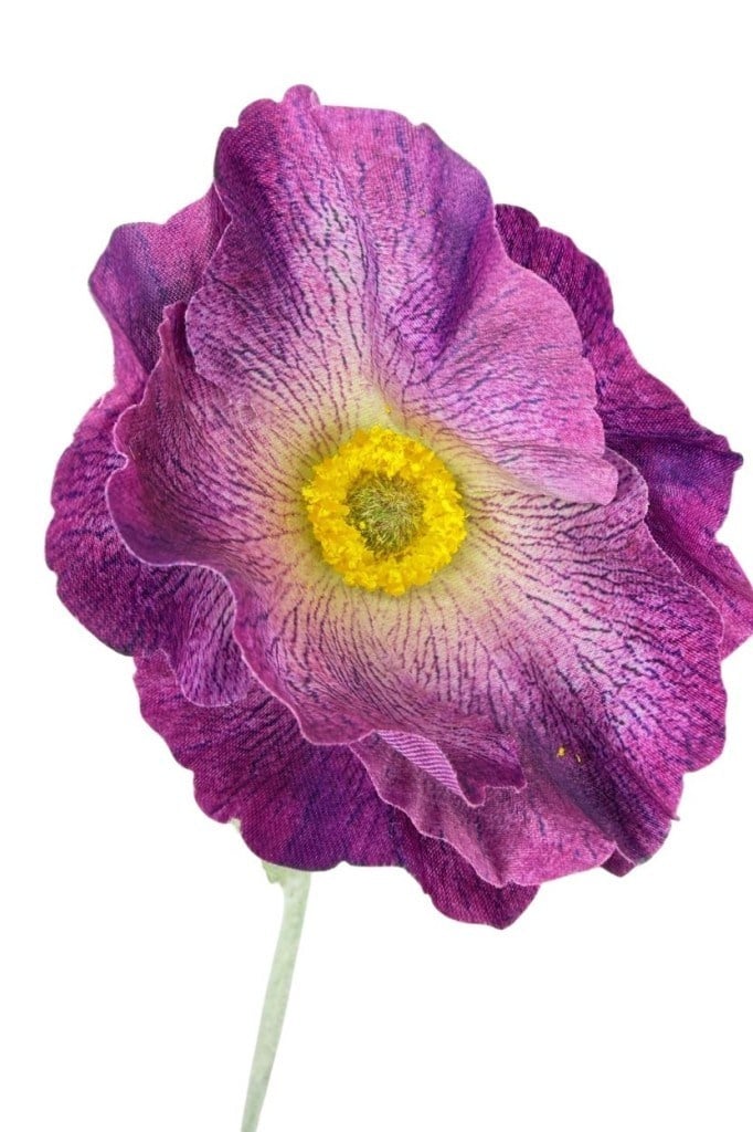 Yapay Çiçek Gelincik Çiçeği Tek Dal Mor Renk 45Cm