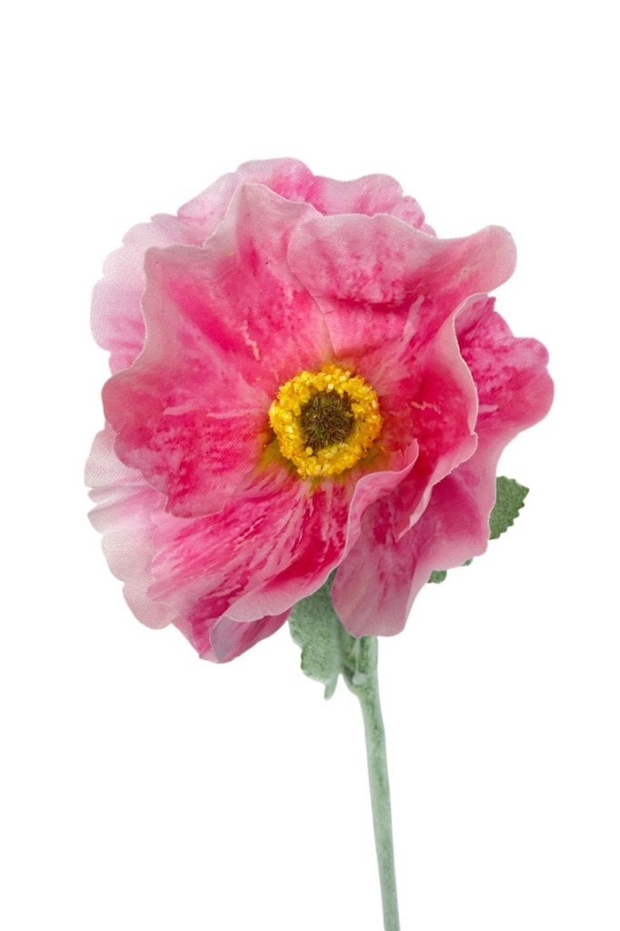 Yapay Çiçek Gelincik Çiçeği Tek Dal Pembe Renk 45Cm