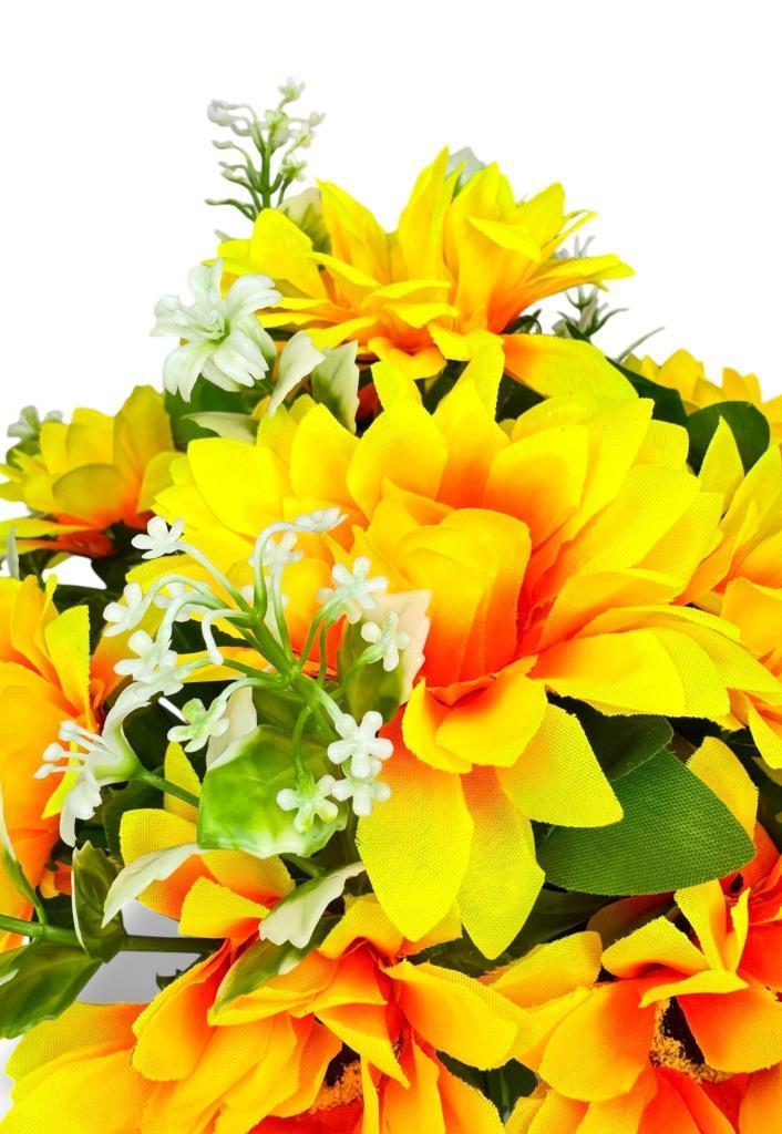 Yapay Çiçek Gri Seramik Saksıda Ay Çiçeği Sunflower 30cm