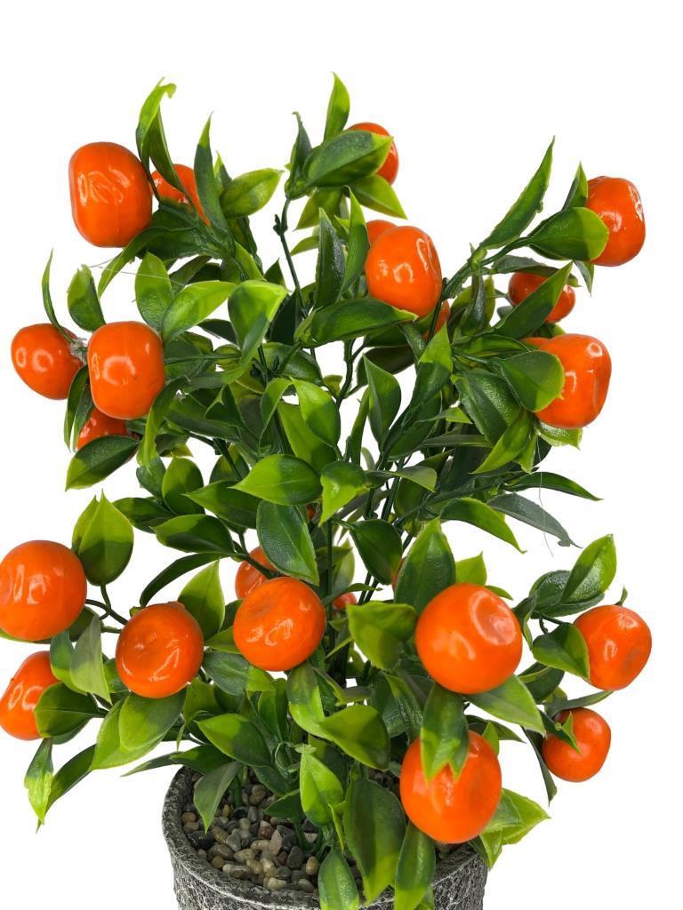 Yapay Çiçek Gri Seramik Saksıda Mandalina Ağacı 40cm