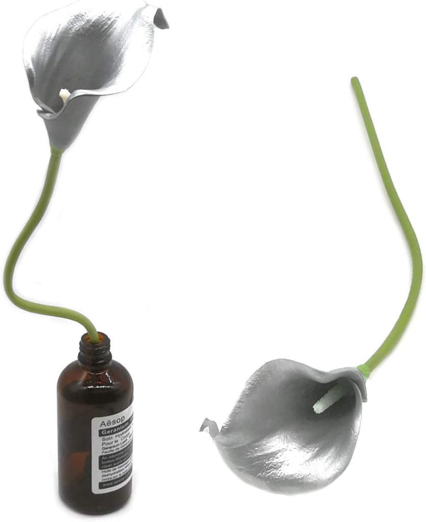 Yapay Çiçek Gümüş Renk Gala Eva Malzeme Silver Cala Flower 8li Demet