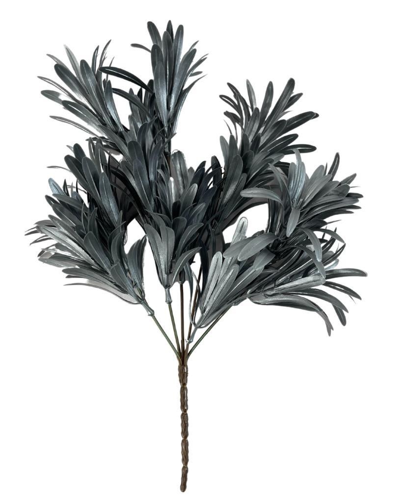 Yapay Çiçek Gümüş Renk Podocarpus Demeti 5 dal Garnitür Aradal Dekoratif Yapay Bitki