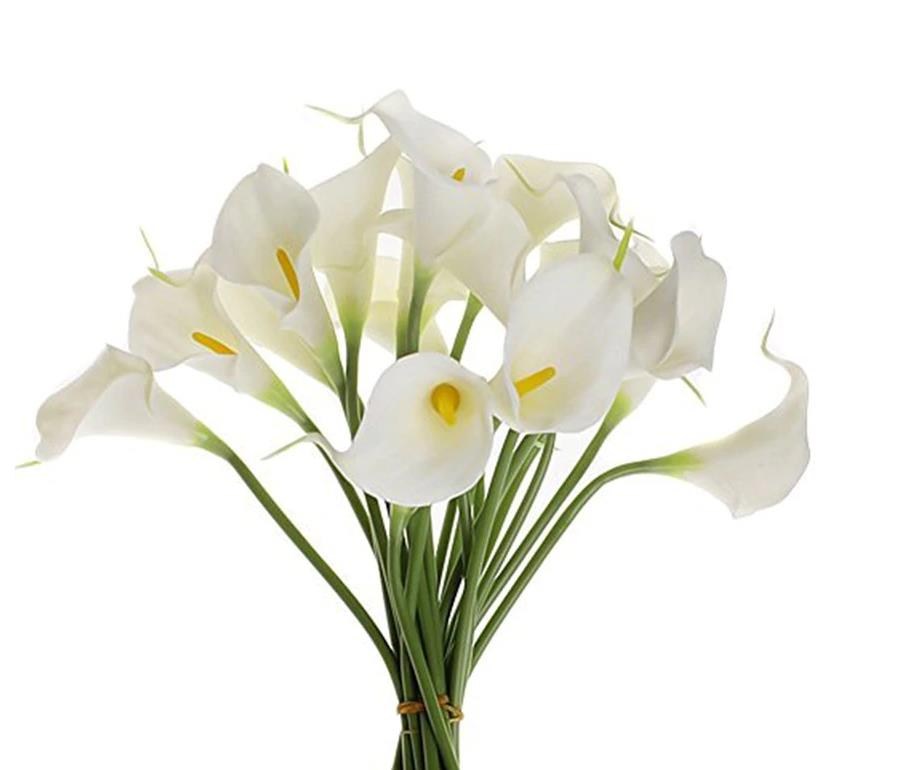 Yapay Çiçek Islak Gala Gerçeksi Eva Malzeme Cala Flower 8li BEYAZ 