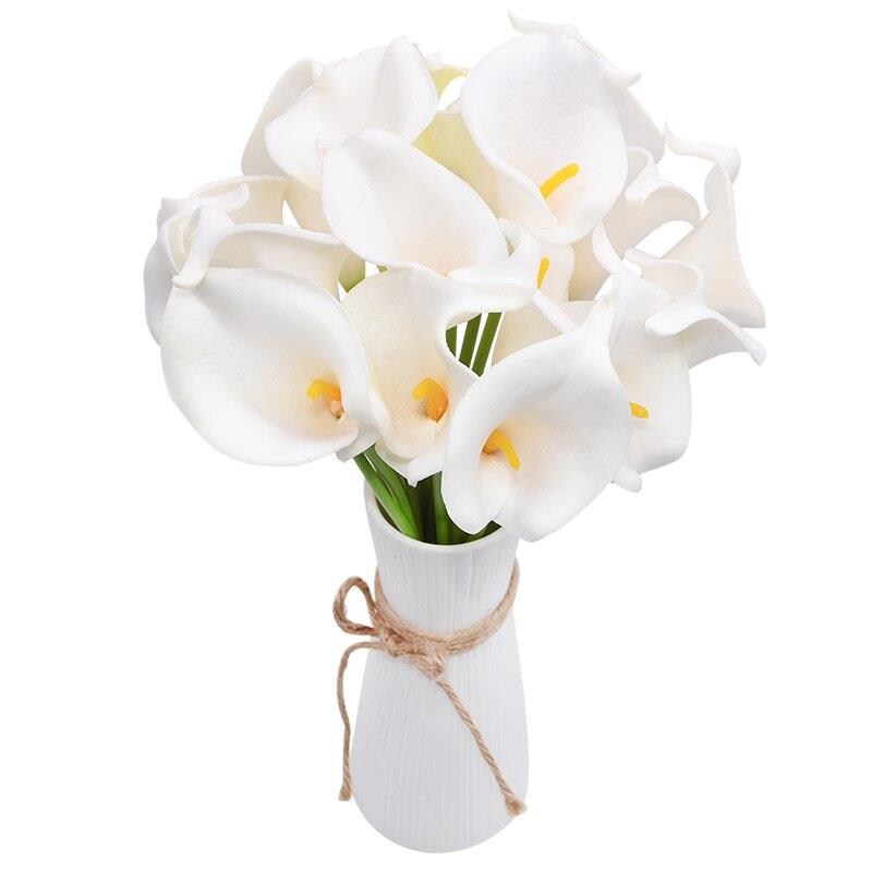 Yapay Çiçek Islak Gala Gerçeksi Eva Malzeme Cala Flower 8li BEYAZ 