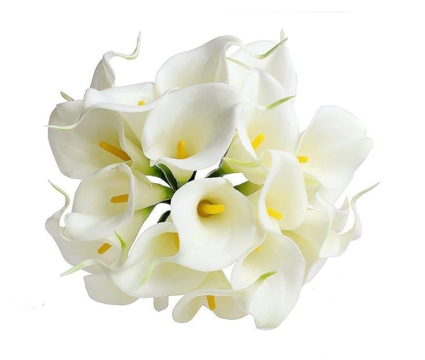 Yapay Çiçek Islak Gala Gerçeksi Eva Malzeme Cala Flower 8li BEYAZ 