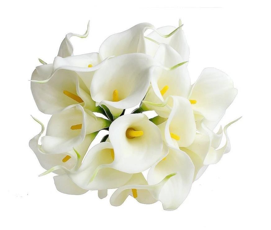 Yapay Çiçek Islak Gala Gerçeksi Eva Malzeme Cala Flower 8li BEYAZ 