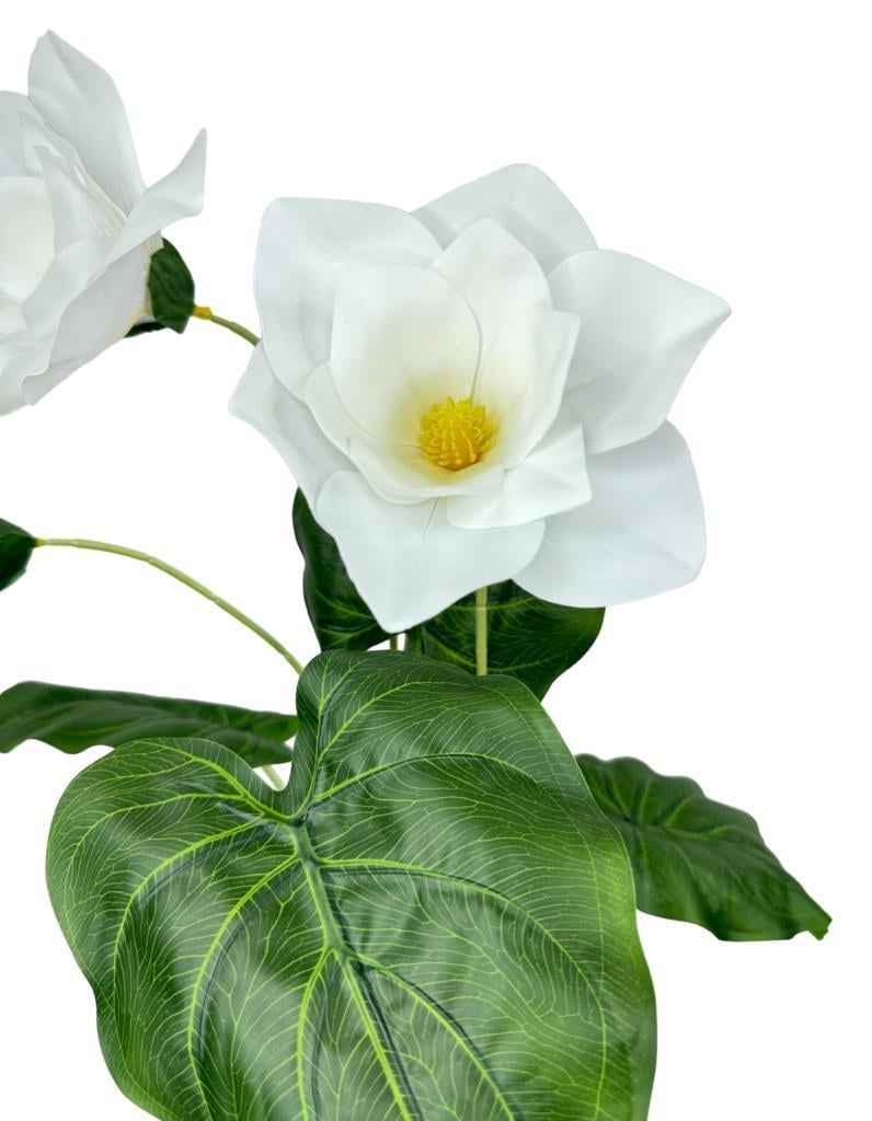Yapay Çiçek Islak Manolya Gerçek Dokulu 3 Kafa Magnolia BEYAZ