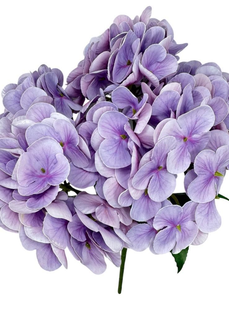 Yapay Çiçek Islak Ortanca Çiçeği Lila 45cm 5Dal Islak Gerçeksi Dokulu
