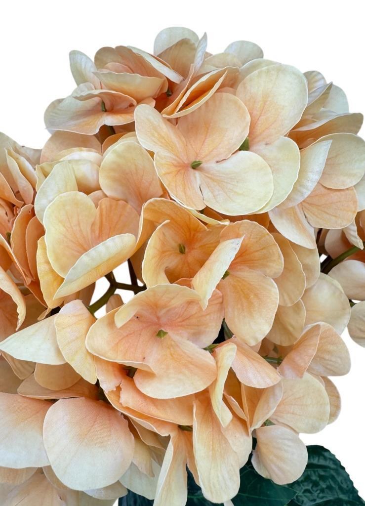 Yapay Çiçek Islak Ortanca Çiçeği Somon 45cm 5Dal Islak Gerçeksi Dokulu