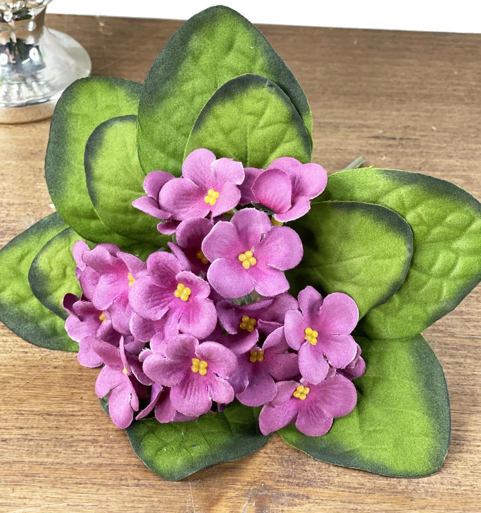 Yapay Çiçek Kadife Menekşe Gerçekçi Doku Pembe