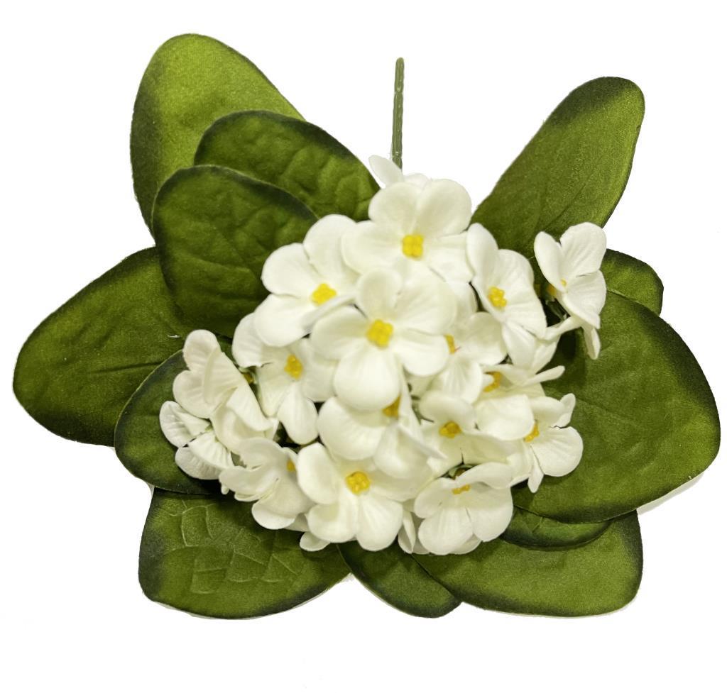 Yapay Çiçek Kadife Menekşe Gerçekçi Doku BEYAZ