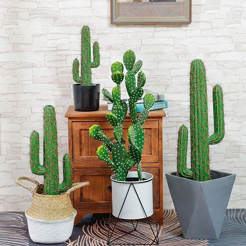 Yapay Çiçek Kaktüs Ağacı 3Kollu 43*15cm sk4019
