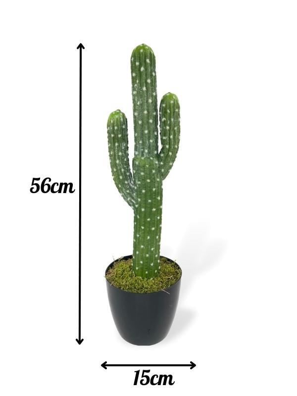 Yapay Çiçek Kaktüs Ağacı 3Kollu Siyah Saksıda 56*15cm sk4019