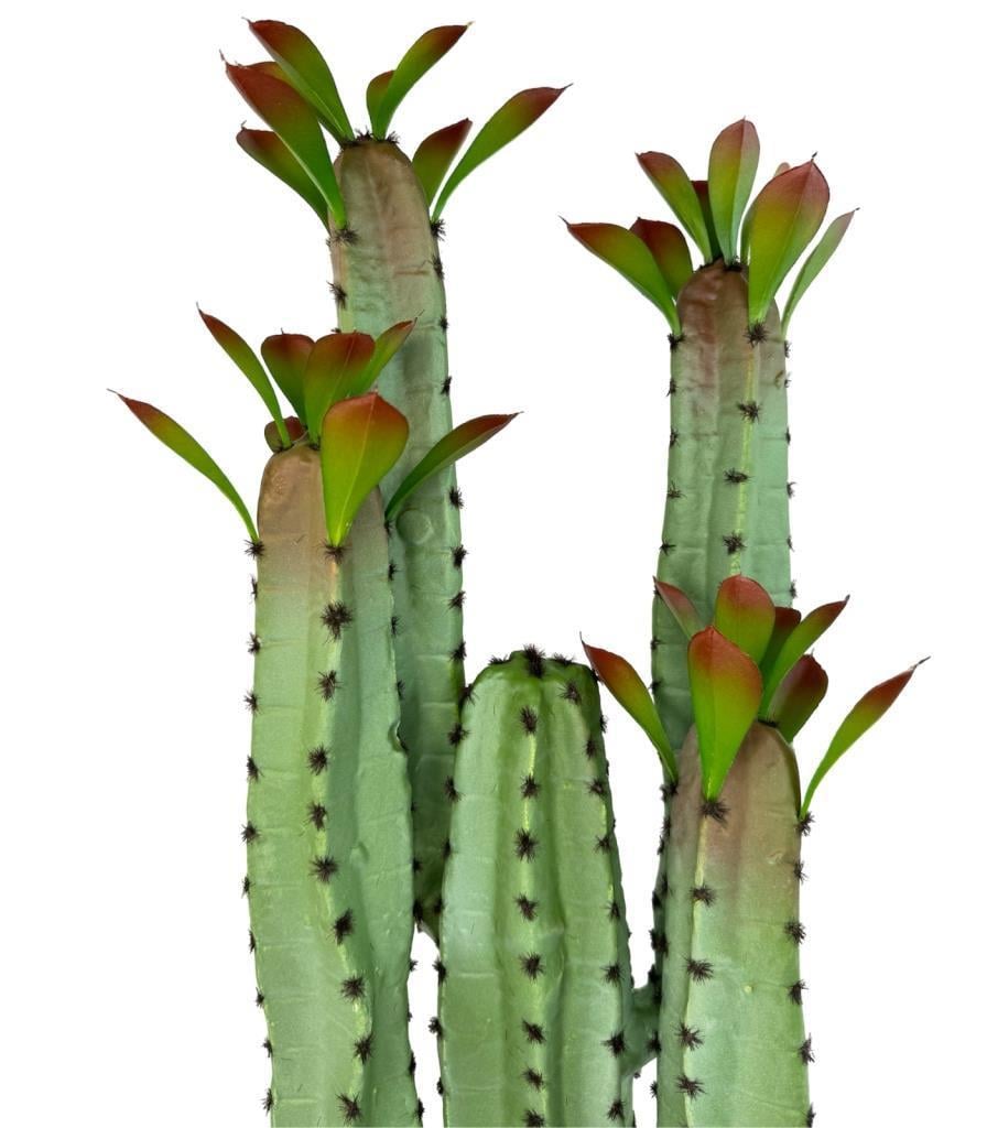 Yapay Çiçek Kaktüs Ağacı 4kollu Kızıl Yapraklı 70*22cm 4027